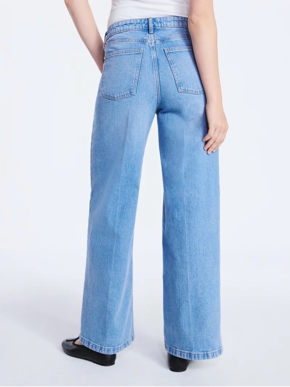 NWT • FREE ASSEMBLY • High Rise Wide Leg Jeans in City Blue High-Rise Style - Picture 6 of 11